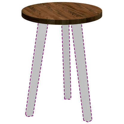 Tischplatte Braun Ø 40 x 2.5 cm Massives Eichenholz