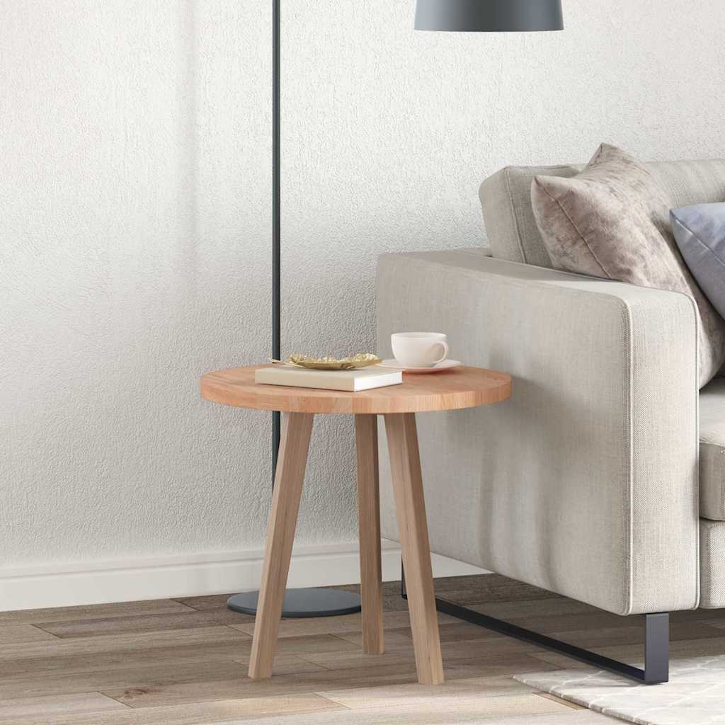Tischplatte Braun Ø 50 x 2.5 cm Massives Eichenholz