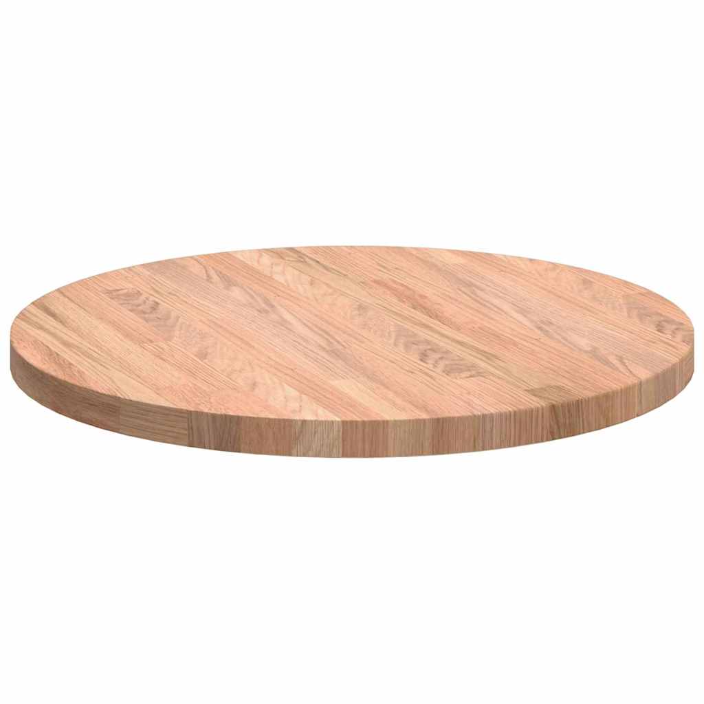 Tischplatte Braun Ø 50 x 2.5 cm Massives Eichenholz