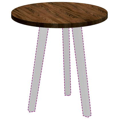 Tischplatte Braun Ø 50 x 2.5 cm Massives Eichenholz