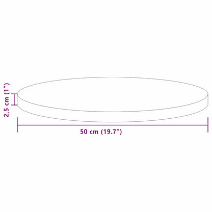Tischplatte Braun Ø 50 x 2.5 cm Massives Eichenholz