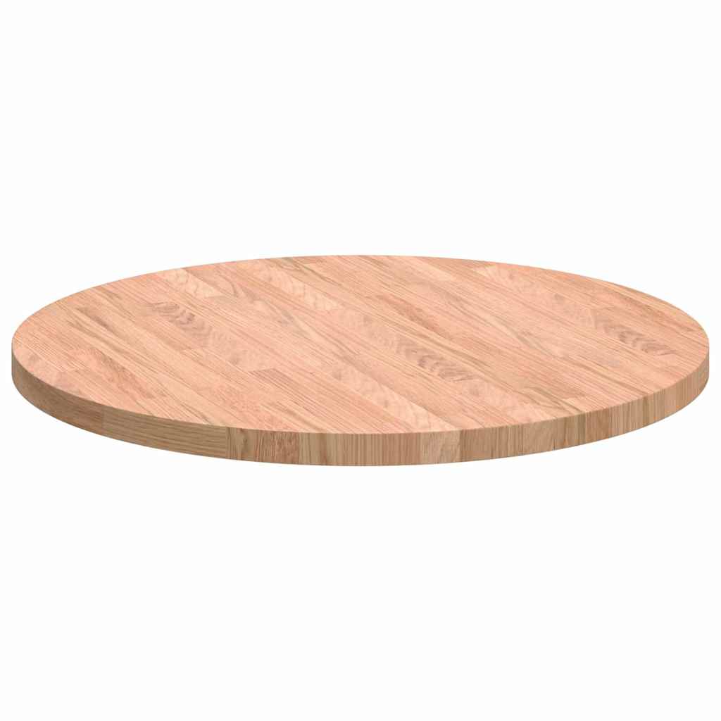 Tischplatte Braun Ø 60 x 2.5 cm Massives Eichenholz