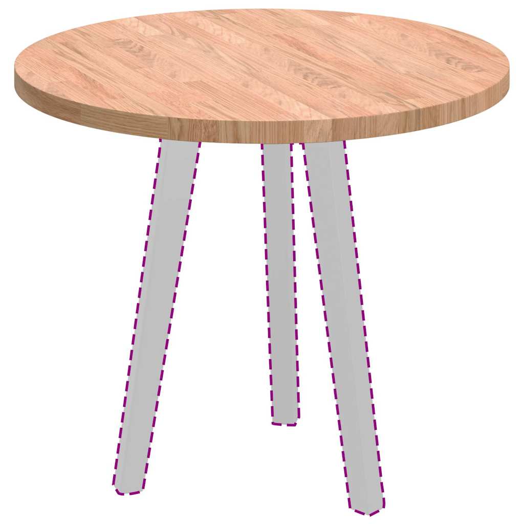 Tischplatte Braun Ø 60 x 2.5 cm Massives Eichenholz