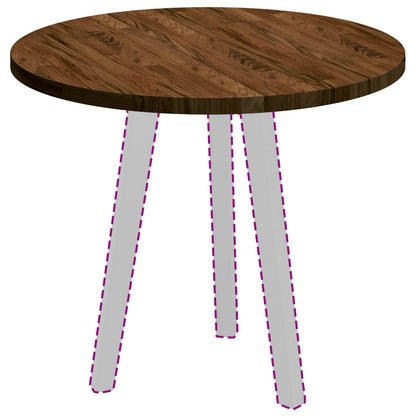 Tischplatte Braun Ø 60 x 2.5 cm Massives Eichenholz