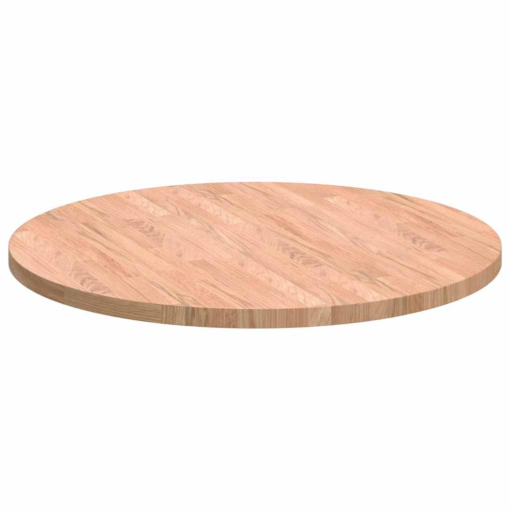 Tischplatte Braun Ø 70 x 2.5 cm Massives Eichenholz