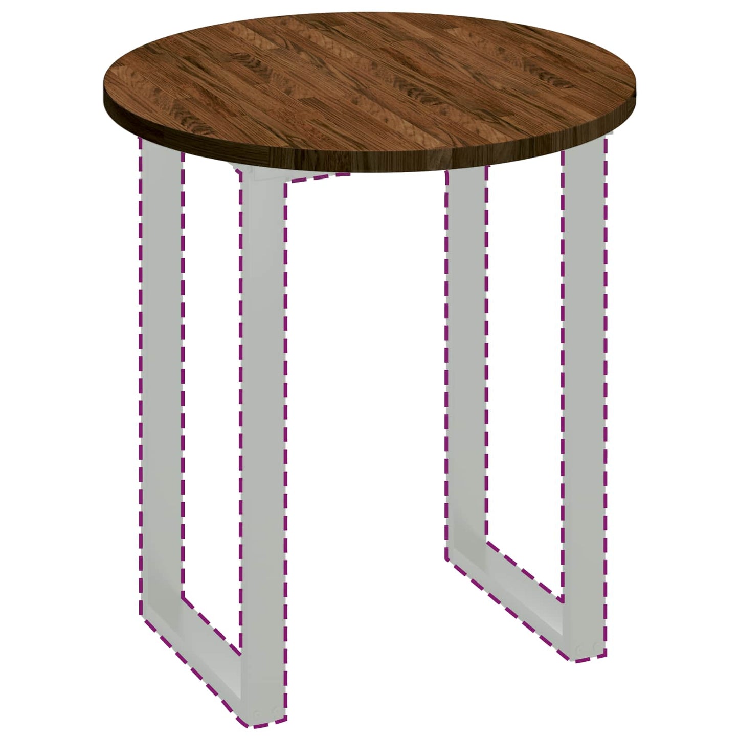 Tischplatte Braun Ø 70 x 2.5 cm Massives Eichenholz