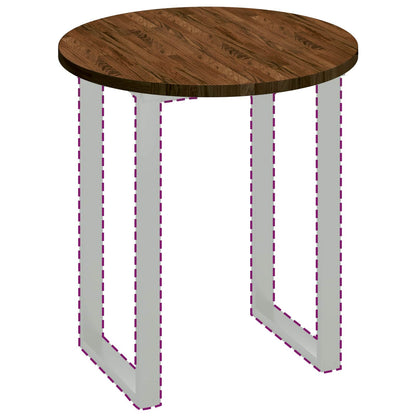 Tischplatte Braun Ø 70 x 2.5 cm Massives Eichenholz