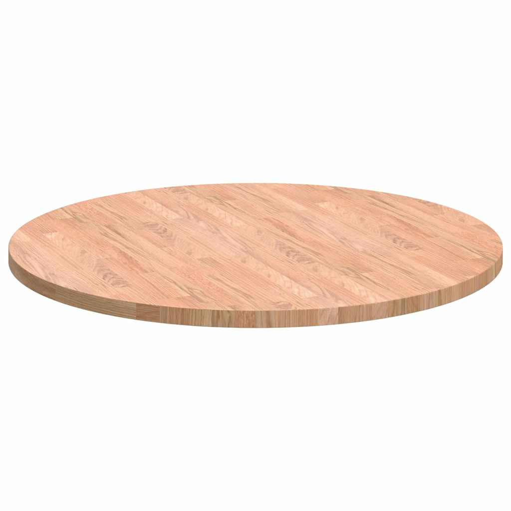 Tischplatte Braun Ø 80 x 2.5 cm Massives Eichenholz