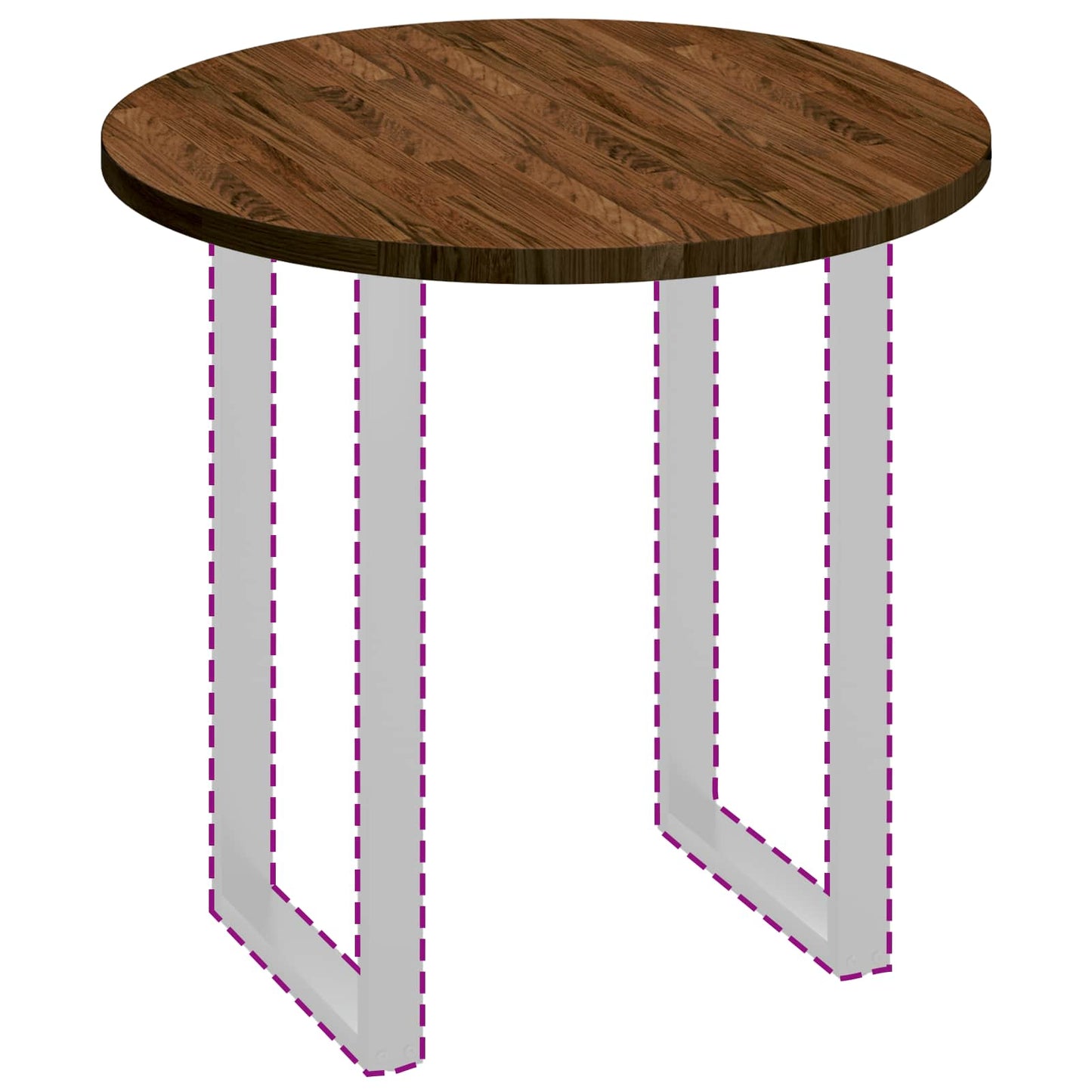 Tischplatte Braun Ø 80 x 2.5 cm Massives Eichenholz