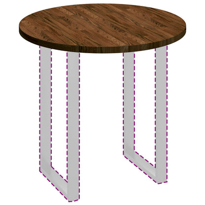 Tischplatte Braun Ø 80 x 2.5 cm Massives Eichenholz