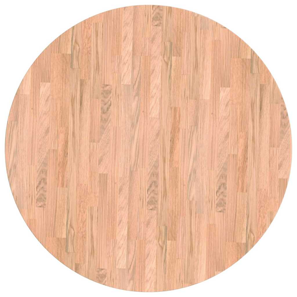Tischplatte Braun Ø 80 x 2.5 cm Massives Eichenholz