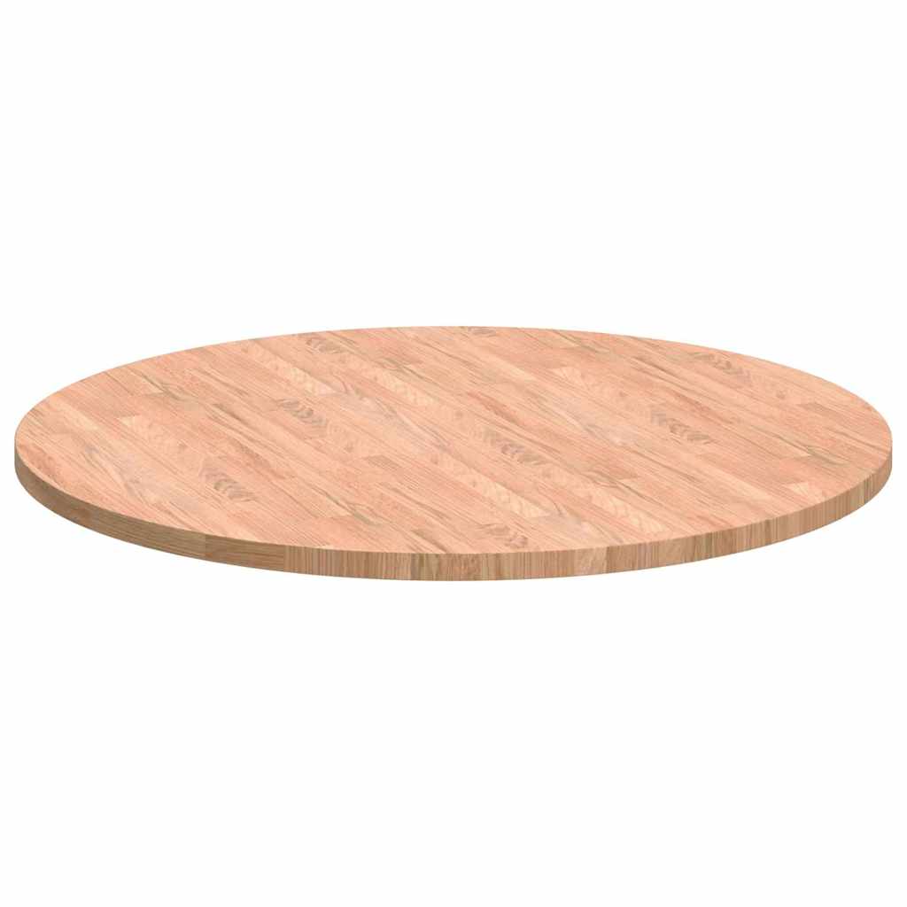 Tischplatte Braun Ø 90 x 2.5 cm Massives Eichenholz