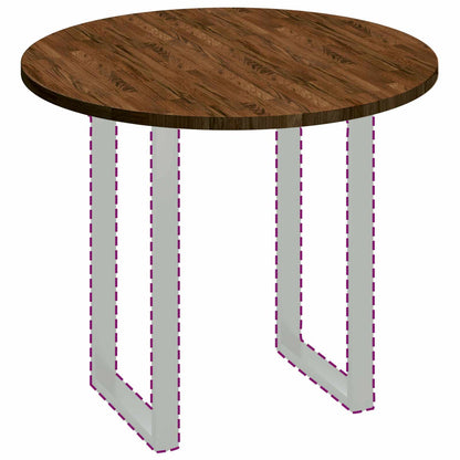 Tischplatte Braun Ø 90 x 2.5 cm Massives Eichenholz