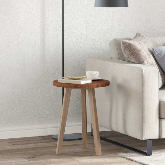 Tischplatte Braun Ø 40 x 2.5 cm Massives Eichenholz