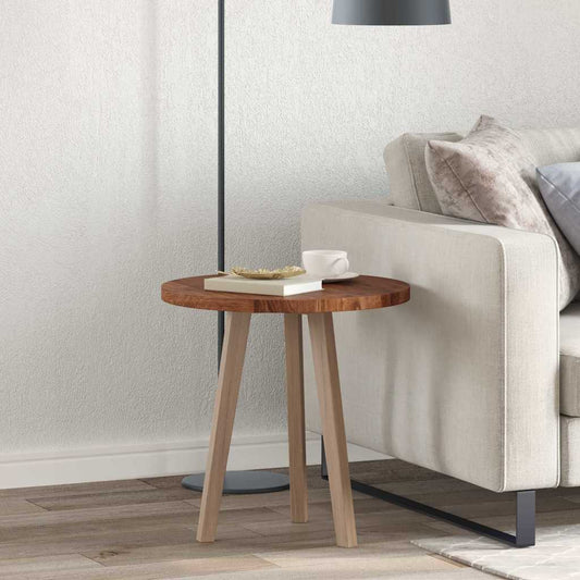 Tischplatte Braun Ø 50 x 2.5 cm Massives Eichenholz