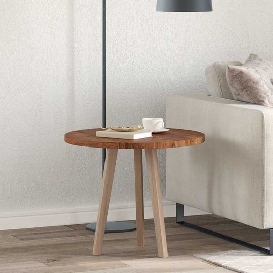 Tischplatte Braun Ø 60 x 2.5 cm Massives Eichenholz