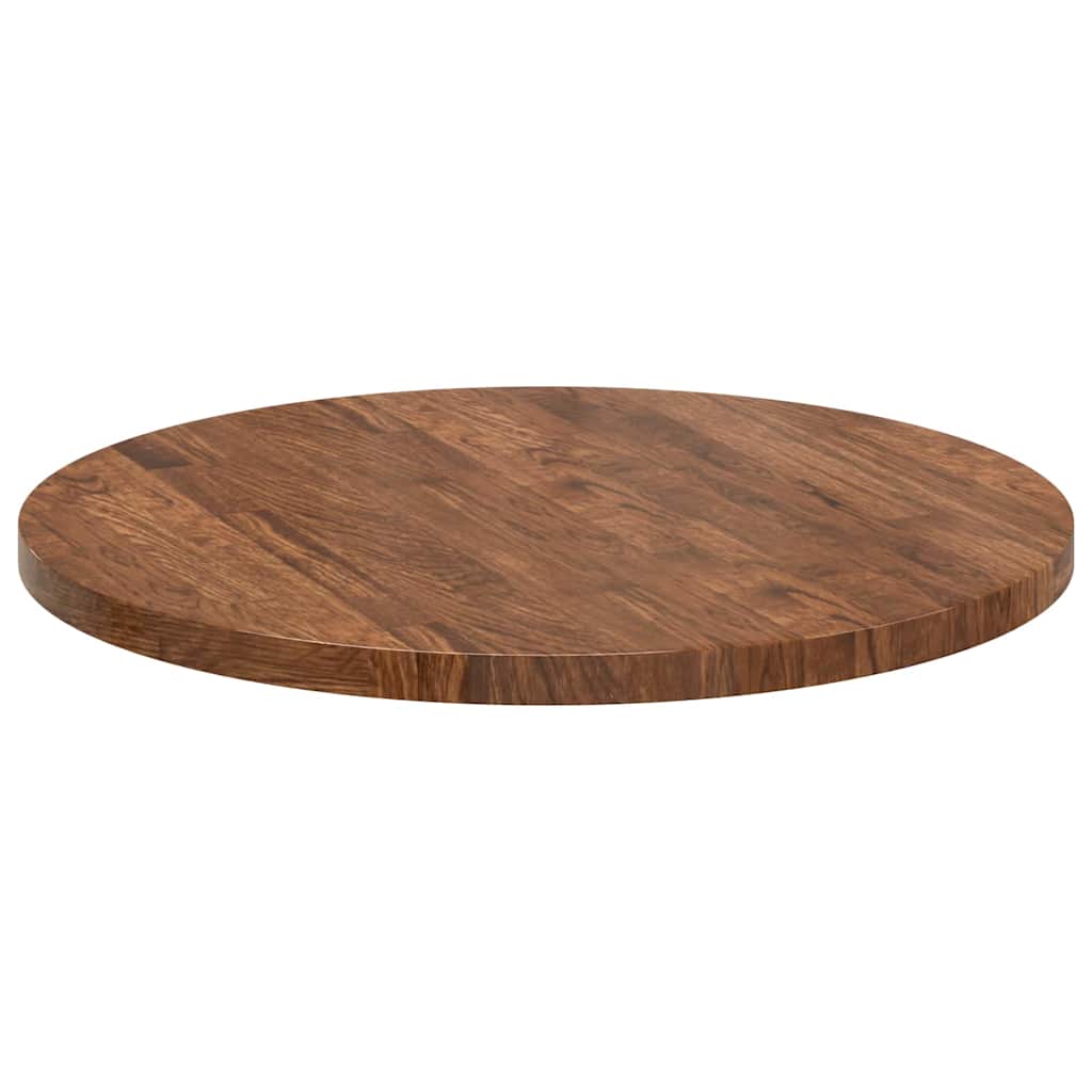 Tischplatte Braun Ø 60 x 2.5 cm Massives Eichenholz