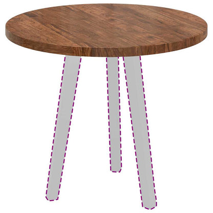 Tischplatte Braun Ø 60 x 2.5 cm Massives Eichenholz