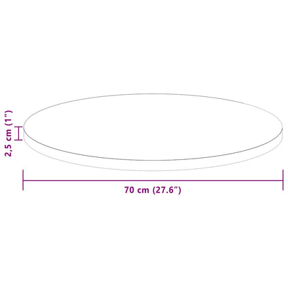 Tischplatte Braun Ø 70 x 2.5 cm Massives Eichenholz