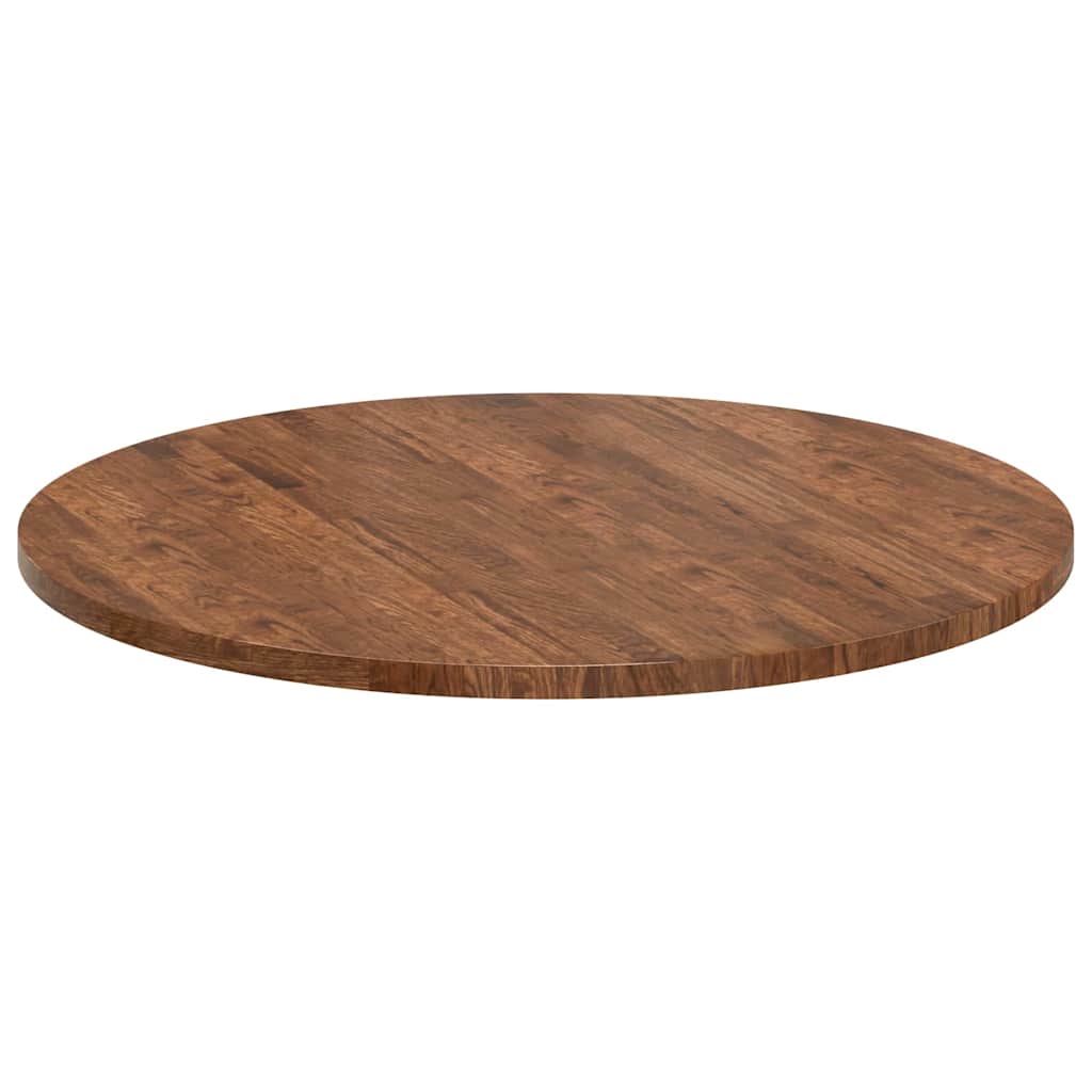 Tischplatte Braun Ø 90 x 2.5 cm Massives Eichenholz