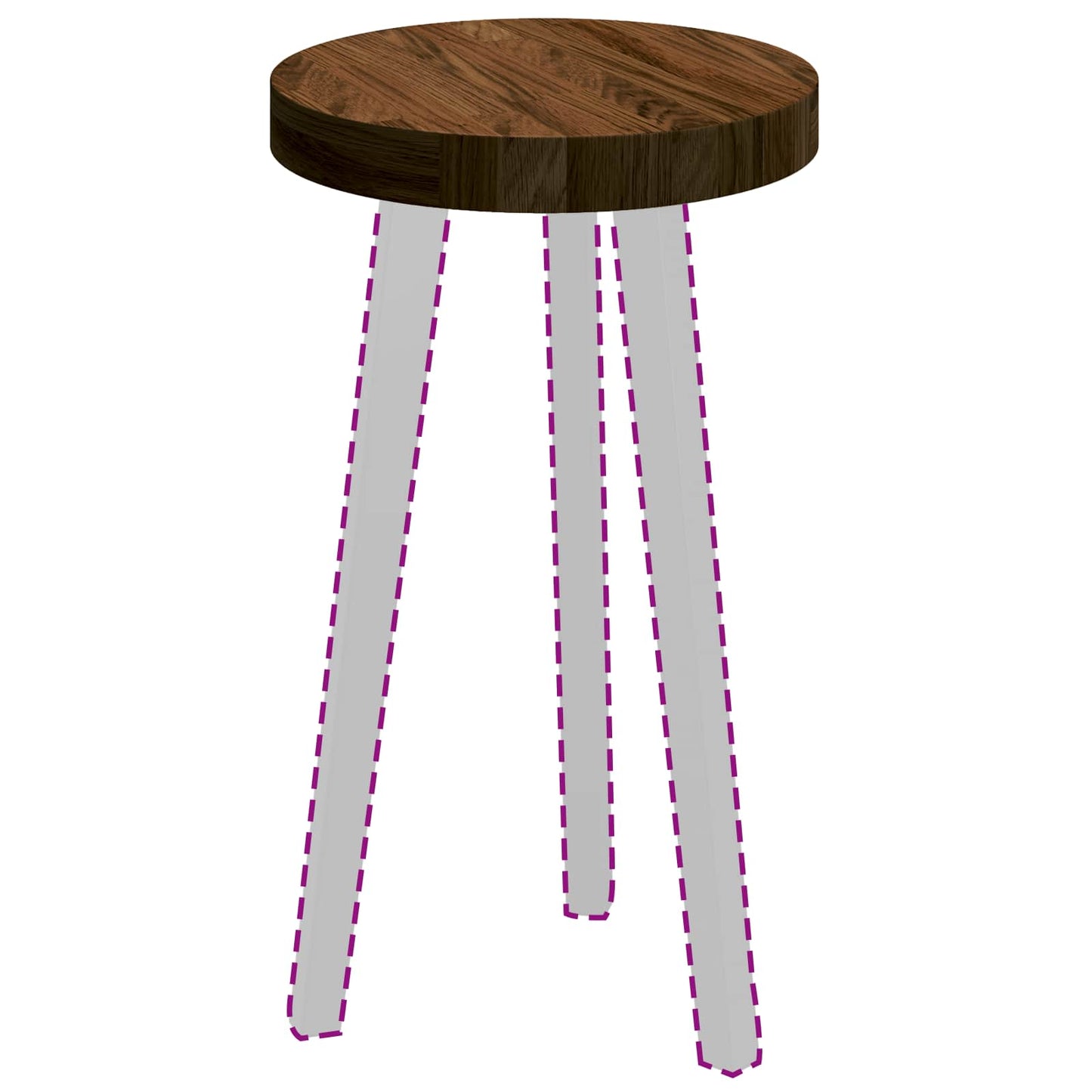 Tischplatte Braun Ø 30 x 4 cm Massives Eichenholz