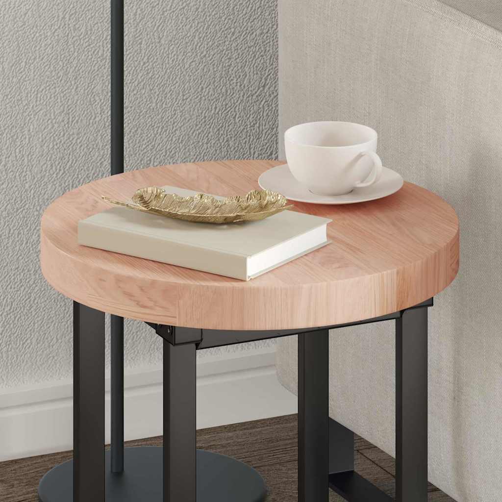 Tischplatte Braun Ø 40 x 4 cm Massives Eichenholz