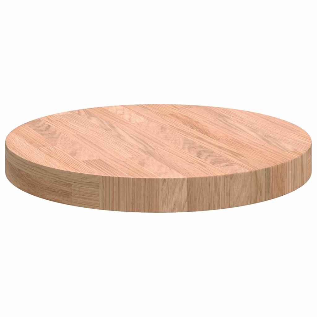 Tischplatte Braun Ø 40 x 4 cm Massives Eichenholz