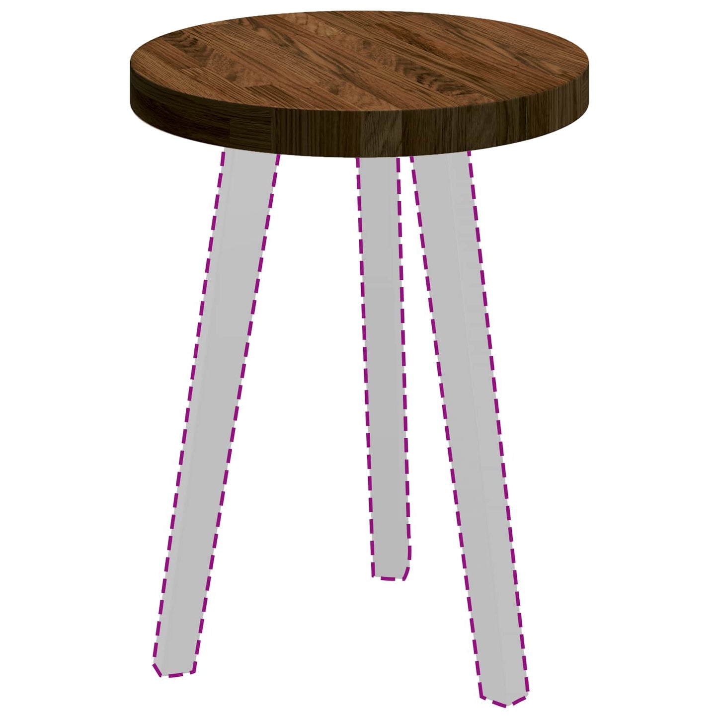 Tischplatte Braun Ø 40 x 4 cm Massives Eichenholz