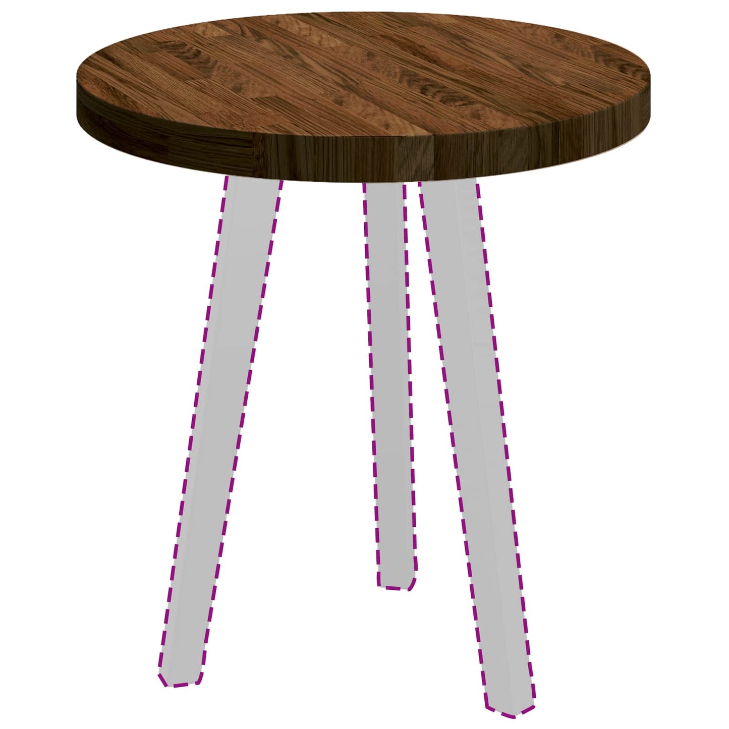 Tischplatte Braun Ø 50 x 4 cm Massives Eichenholz