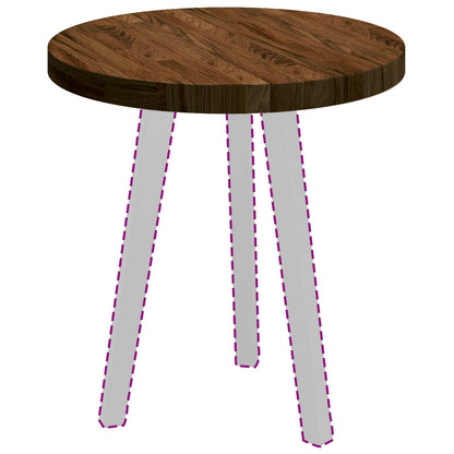 Tischplatte Braun Ø 50 x 4 cm Massives Eichenholz