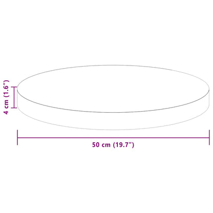 Tischplatte Braun Ø 50 x 4 cm Massives Eichenholz