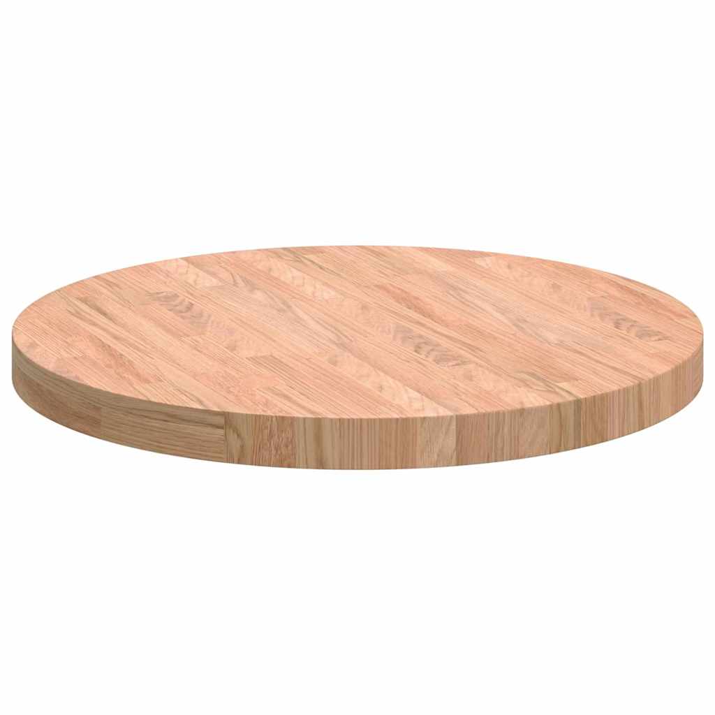 Tischplatte Braun Ø 60 x 4 cm Massives Eichenholz