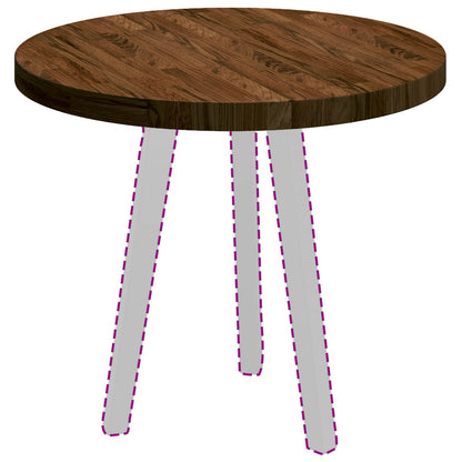 Tischplatte Braun Ø 60 x 4 cm Massives Eichenholz