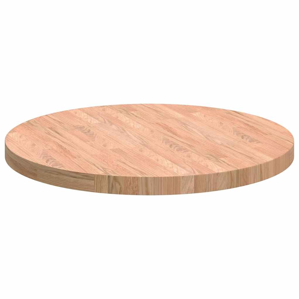 Tischplatte Braun Ø 70 x 4 cm Massives Eichenholz