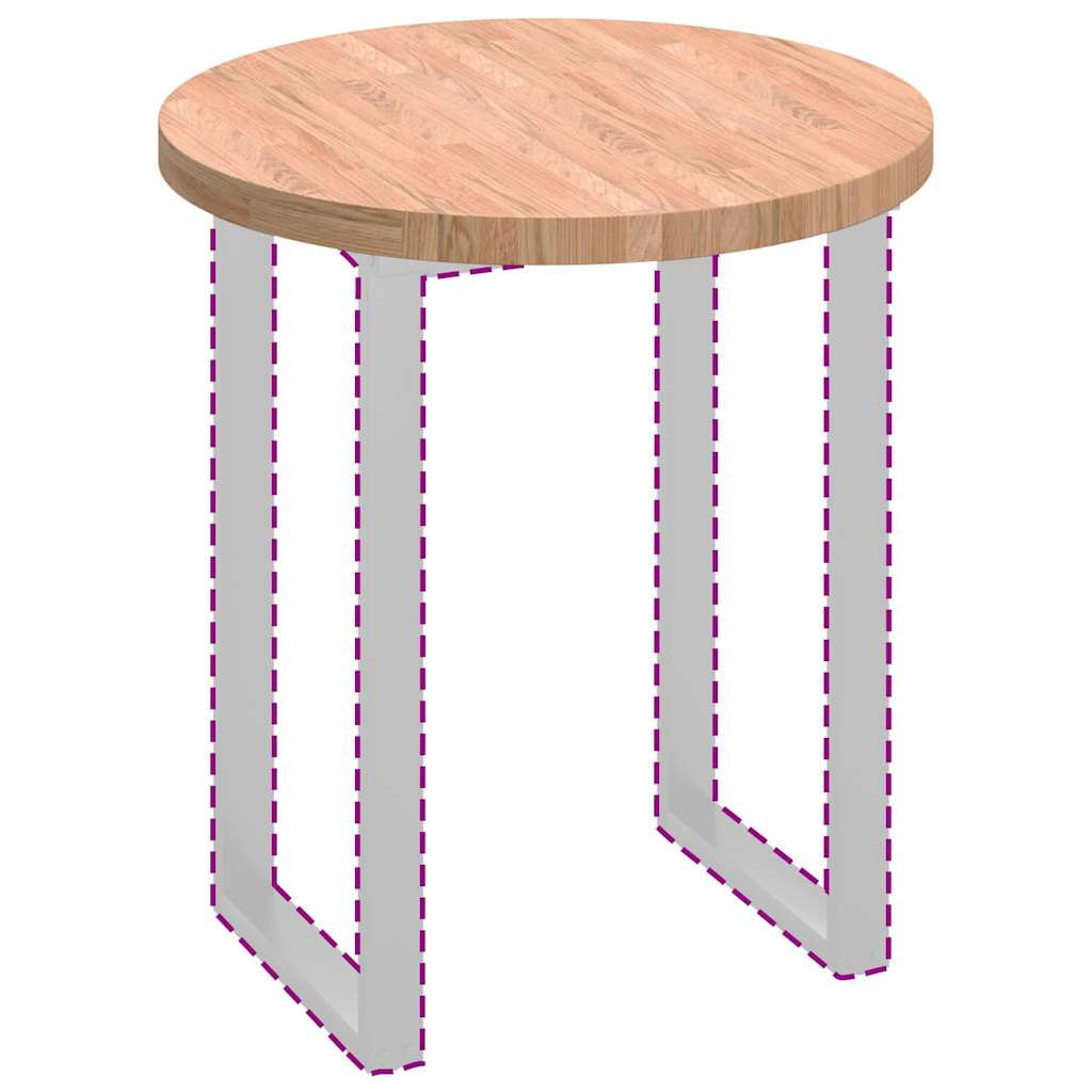 Tischplatte Braun Ø 70 x 4 cm Massives Eichenholz
