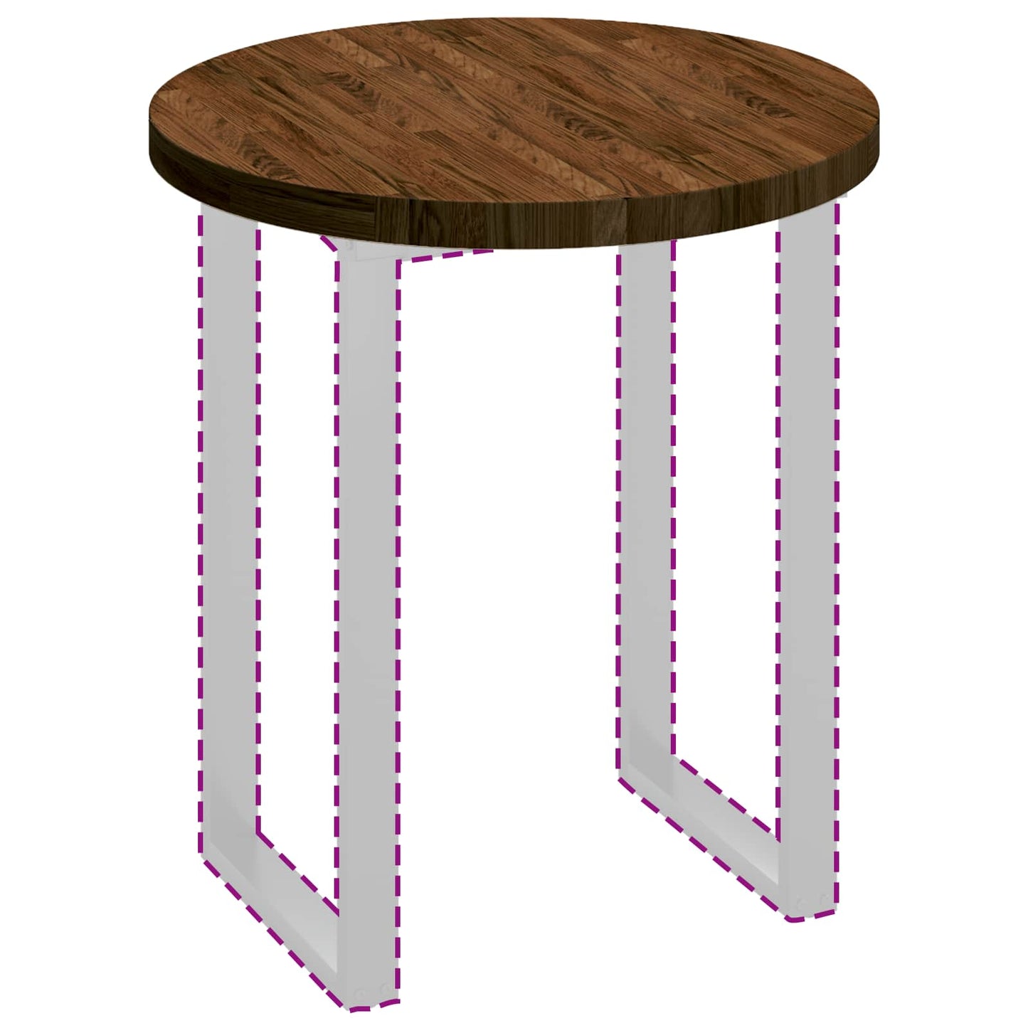 Tischplatte Braun Ø 70 x 4 cm Massives Eichenholz