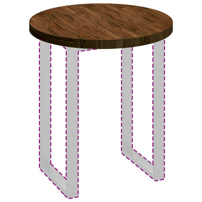 Tischplatte Braun Ø 70 x 4 cm Massives Eichenholz