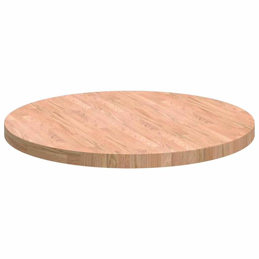 Tischplatte Braun Ø 80 x 4 cm Massives Eichenholz