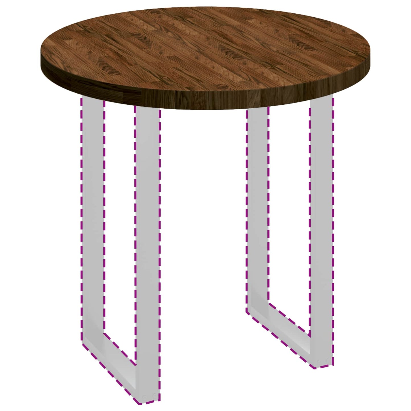 Tischplatte Braun Ø 80 x 4 cm Massives Eichenholz