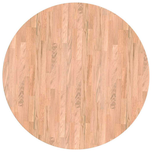Tischplatte Braun Ø 80 x 4 cm Massives Eichenholz