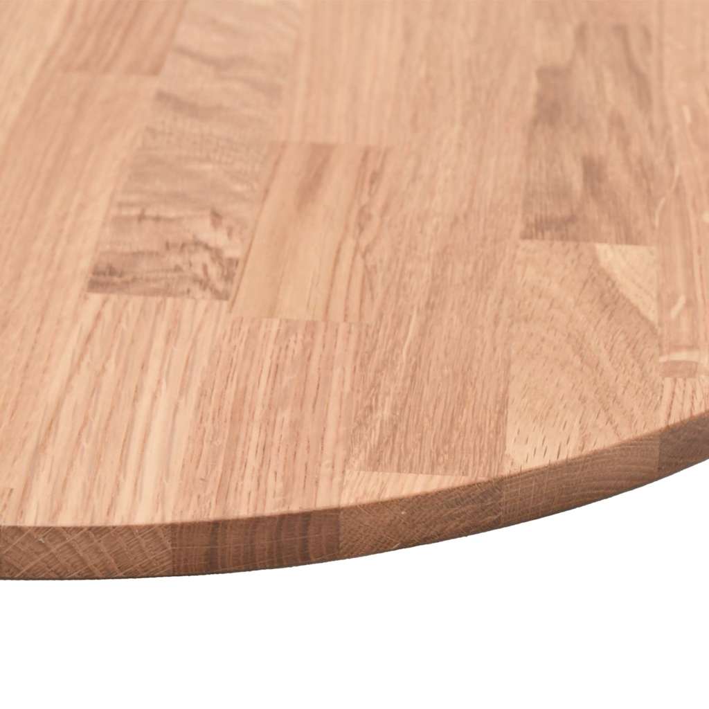 Tischplatte Braun Ø 90 x 4 cm Massives Eichenholz