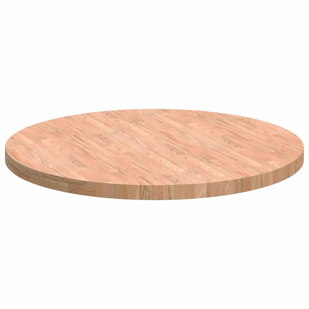 Tischplatte Braun Ø 90 x 4 cm Massives Eichenholz
