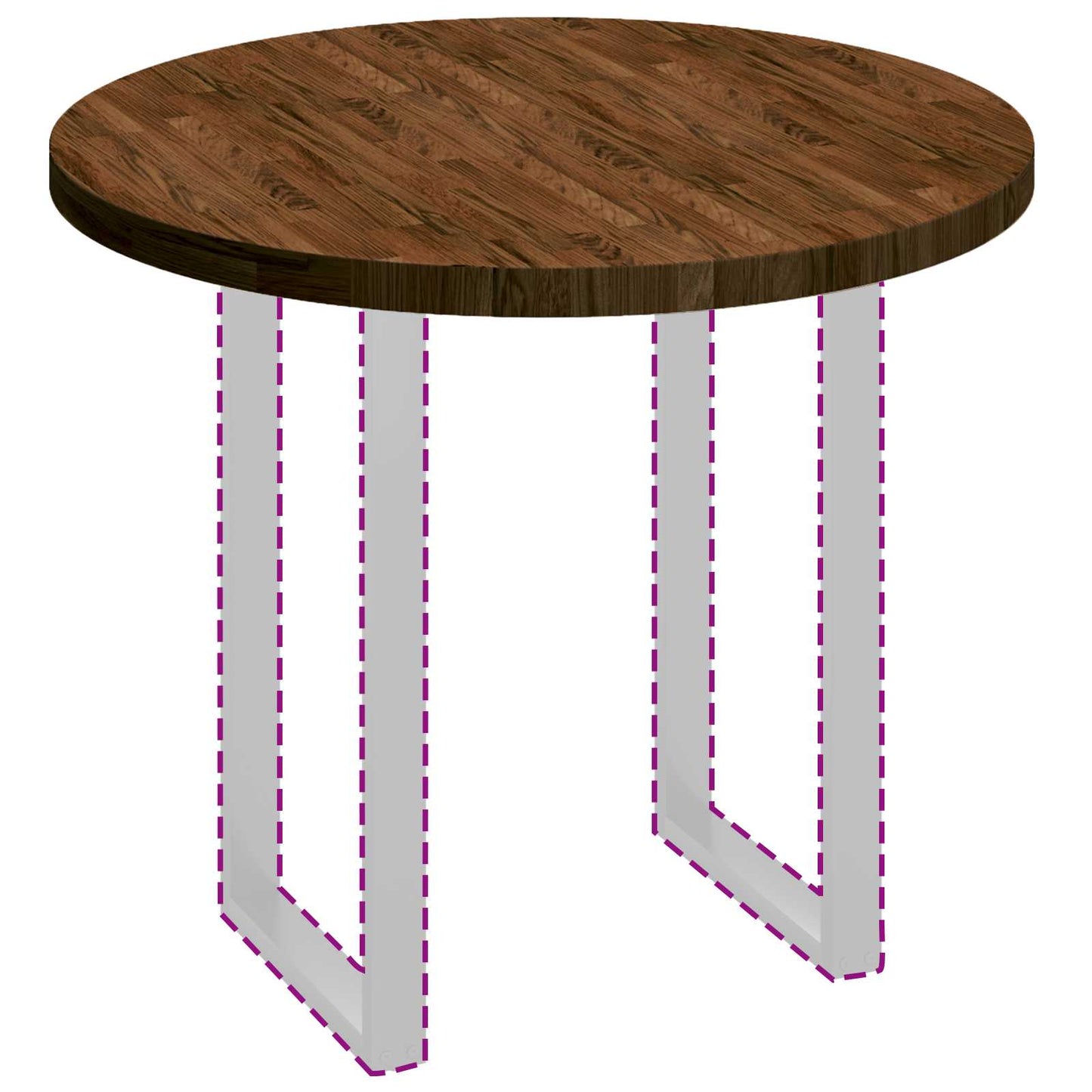 Tischplatte Braun Ø 90 x 4 cm Massives Eichenholz