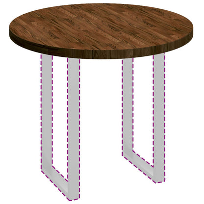 Tischplatte Braun Ø 90 x 4 cm Massives Eichenholz