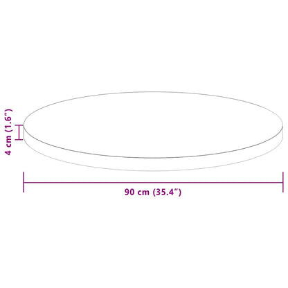 Tischplatte Braun Ø 90 x 4 cm Massives Eichenholz