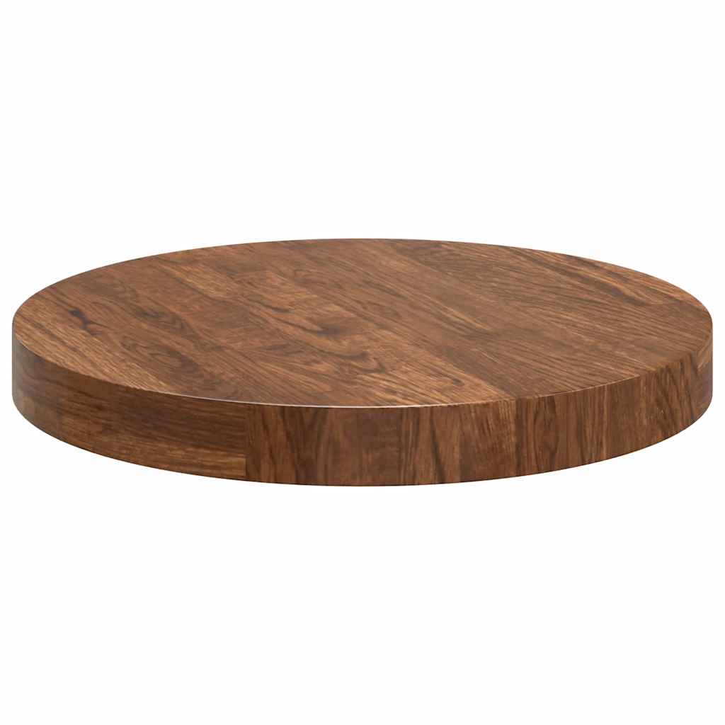 Tischplatte Braun Ø 40 x 4 cm Massives Eichenholz