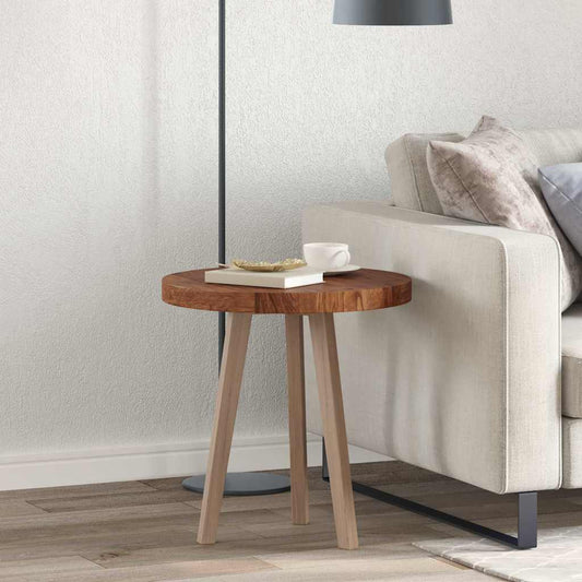 Tischplatte Braun Ø 50 x 4 cm Massives Eichenholz