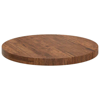 Tischplatte Braun Ø 60 x 4 cm Massives Eichenholz
