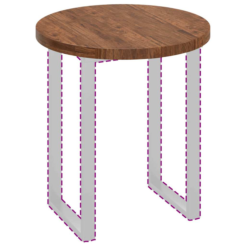 Tischplatte Braun Ø 70 x 4 cm Massives Eichenholz