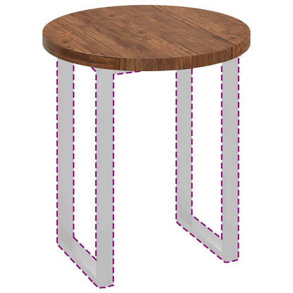 Tischplatte Braun Ø 70 x 4 cm Massives Eichenholz
